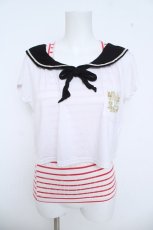 画像1: Ank Rouge / 重ね着セーラーマリントップス M 白 Y-26-06-05-050-CA-TO-SZ-ZY (1)