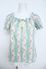 画像1: Ank Rouge / フラワーストライプトップス M ミント Y-26-06-05-063-CA-TO-SZ-ZY (1)