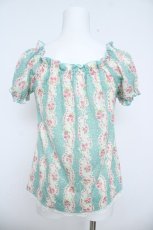画像2: Ank Rouge / フラワーストライプトップス M ミント Y-26-06-05-063-CA-TO-SZ-ZY (2)