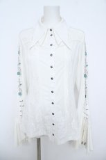 画像1: Ozz oneste / Rose×Cross刺繍ブラウス  白 Y-26-06-05-070-OO-BL-SZ-ZY (1)