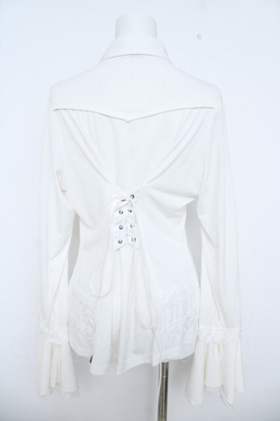 Ozz oneste / Rose×Cross刺繍ブラウス 白 Y-26-06-05-070-OO-BL-SZ-ZY