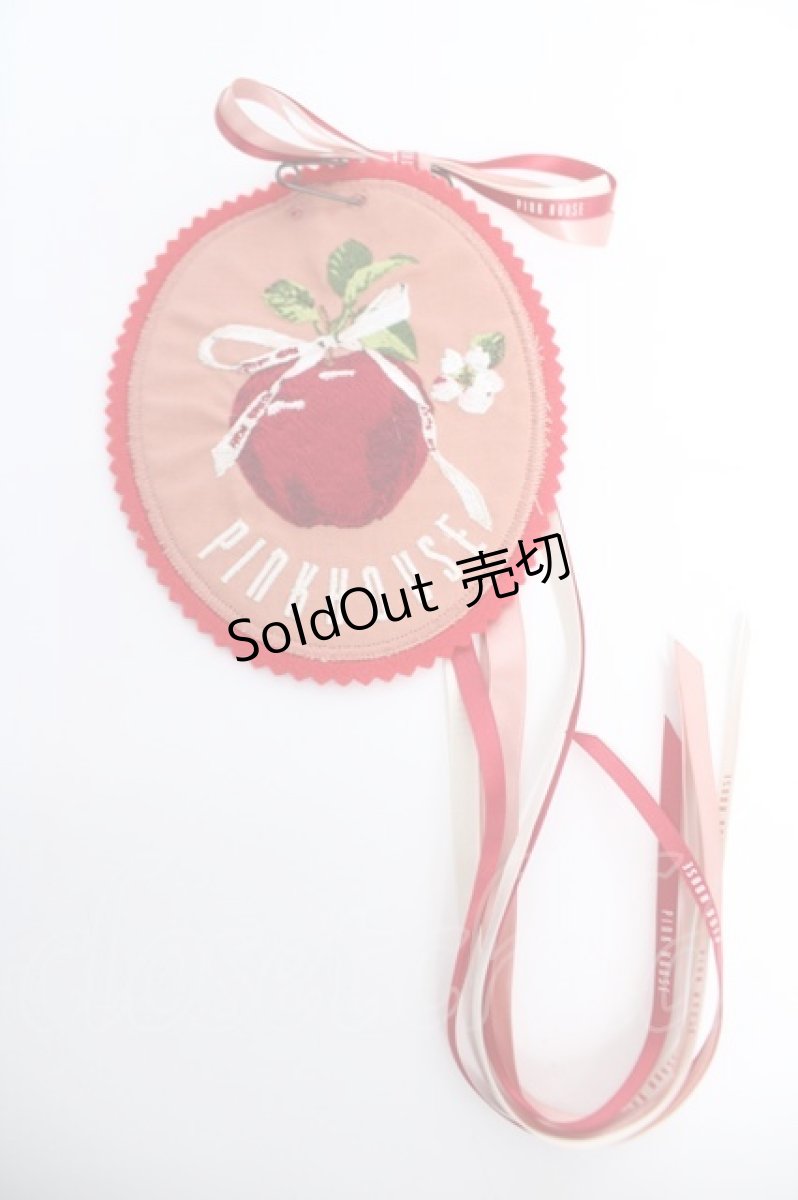 画像1: PINK HOUSE / アップルブロッサム ワッペンブローチ  赤 Y-26-06-05-009-LO-ZA-SZ-ZY (1)