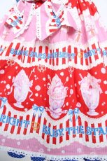 画像4: BABY,THE STARS SHINE BRIGHT / Sweetheart Parfaiteria柄スカラップジャンパースカート  赤 Y-26-06-05-075-BA-OP-SZ-ZY (4)