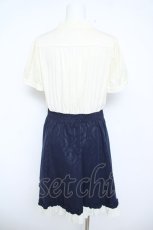 画像2: axes femme / ドッキングボータイワンピース M 紺 Y-26-06-05-083-AX-OP-SZ-ZY (2)