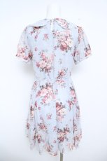 画像2: axes femme POETIQUE / 花柄スカラップ襟半袖ワンピース M サックス Y-26-06-05-084-AX-OP-SZ-ZY (2)