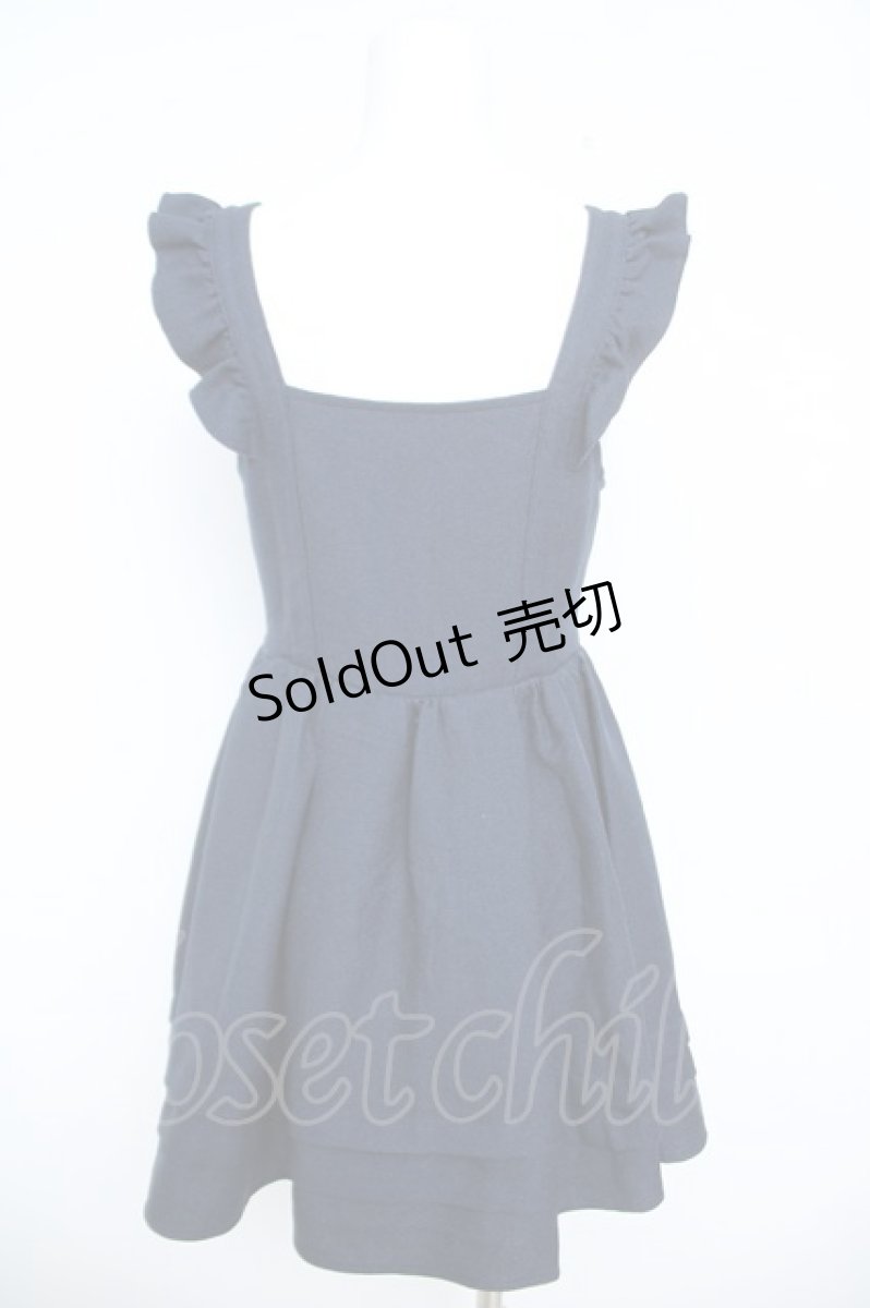 画像2: Ank Rouge / メッセージ刺繍ハアートフリルジャンスカ M 紺 Y-26-06-05-088-CA-OP-SZ-ZT068 (2)
