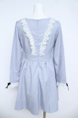 画像2: mon lily / レースデザインワンピース M サックス Y-26-06-05-106-LO-OP-SZ-ZY (2)