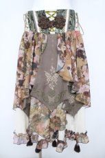 画像1: Ozz oneste / 夢酔譚和チャイナスカート  カーキブラウン Y-26-06-05-133-OO-SK-SZ-ZY (1)