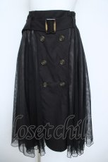 画像1: axes femme / トレンチ風チュールスカート M 黒 Y-26-06-05-161-AX-SK-SZ-ZY (1)
