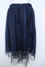画像2: axes femme / お花チュール重ねスカート M 紺 Y-26-06-05-169-AX-SK-SZ-ZY (2)