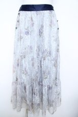 画像1: axes femme / sajouプリントレーススカート M サックス Y-26-06-05-175-AX-SK-SZ-ZY (1)