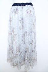 画像2: axes femme / sajouプリントレーススカート M サックス Y-26-06-05-175-AX-SK-SZ-ZY (2)
