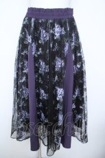 画像1: axes femme / 紫陽花プリントレーススカート F パープル Y-26-06-05-178-AX-SK-SZ-ZY (1)