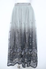 画像1: axes femme / グラデチュール刺繍スカート M グリーン Y-26-06-05-184-AX-SK-SZ-ZY (1)
