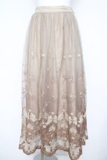 画像1: axes femme / グラデチュール刺繍スカート M ベージュ Y-26-06-05-192-AX-SK-SZ-ZY (1)