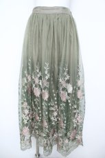 画像1: axes femme / グラデチュール刺繍スカート M サックス Y-26-06-05-194-AX-SK-SZ-ZY (1)