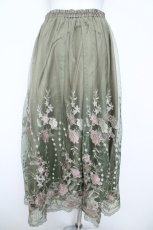 画像2: axes femme / グラデチュール刺繍スカート M サックス Y-26-06-05-194-AX-SK-SZ-ZY (2)