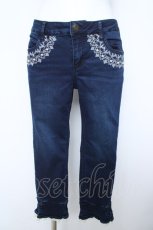 画像1: axes femme / パール&刺繍裾レースデニムパンツ L インディゴ Y-26-06-05-199-AX-PA-SZ-ZY (1)
