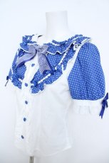 画像3: BABY,THE STARS SHINE BRIGHT / Sweetheart Parfaiteriaカフェブラウス  白×ネイビー Y-26-06-05-026-BA-BL-SZ-ZY (3)