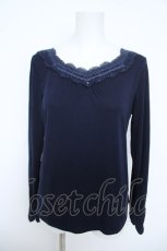 画像1: axes femme / レース×コットン袖カットプルオーバー F 紺 Y-26-06-05-032-AX-TO-SZ-ZY (1)