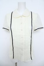 画像1: Ank Rouge / ライン半袖ブラウス M 生成り Y-26-06-05-039-CA-BL-SZ-ZY (1)
