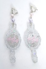 画像1: Angelic Pretty / Bunny Mirrorイヤリング  シルバー Y-26-06-08-001-AP-AC-SZ-ZY (1)