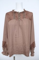 画像1: axes femme / ビスチェ切替ブラウス F 茶 Y-26-06-08-060-AX-TO-SZ-ZY (1)