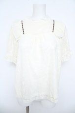 画像1: axes femme / リボン使レーストップス M 生成り Y-26-06-08-063-AX-TO-SZ-ZY (1)