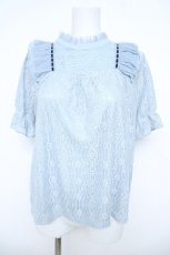画像1: axes femme / リボン使レーストップス F サックス Y-26-06-08-064-AX-TO-SZ-ZY (1)