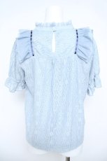 画像2: axes femme / リボン使レーストップス F サックス Y-26-06-08-064-AX-TO-SZ-ZY (2)