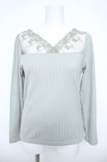 画像1: axes femme / 繊細レース長袖インナー M ミント Y-26-06-08-068-AX-TO-SZ-ZY (1)