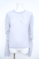 画像1: axes femme / フレアスリーブシアートップス F サックス Y-26-06-08-070-AX-TO-SZ-ZY (1)