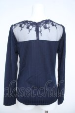 画像2: axes femme / 繊細レース長袖インナー M 紺 Y-26-06-08-078-AX-TO-SZ-ZY (2)
