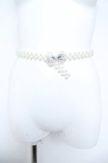 画像2: axes femme / ビジューリボンパールベルト  シロ Y-26-06-08-009-AX-ZA-SZ-ZY (2)