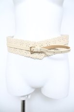 画像1: axes femme / パンチングサッシュベルト  生成り Y-26-06-08-010-AX-ZA-SZ-ZY (1)
