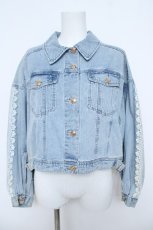 画像1: axes femme / レース×ラインデニムジャケット F ブリーチ Y-26-06-08-085-AX-JA-SZ-ZY (1)