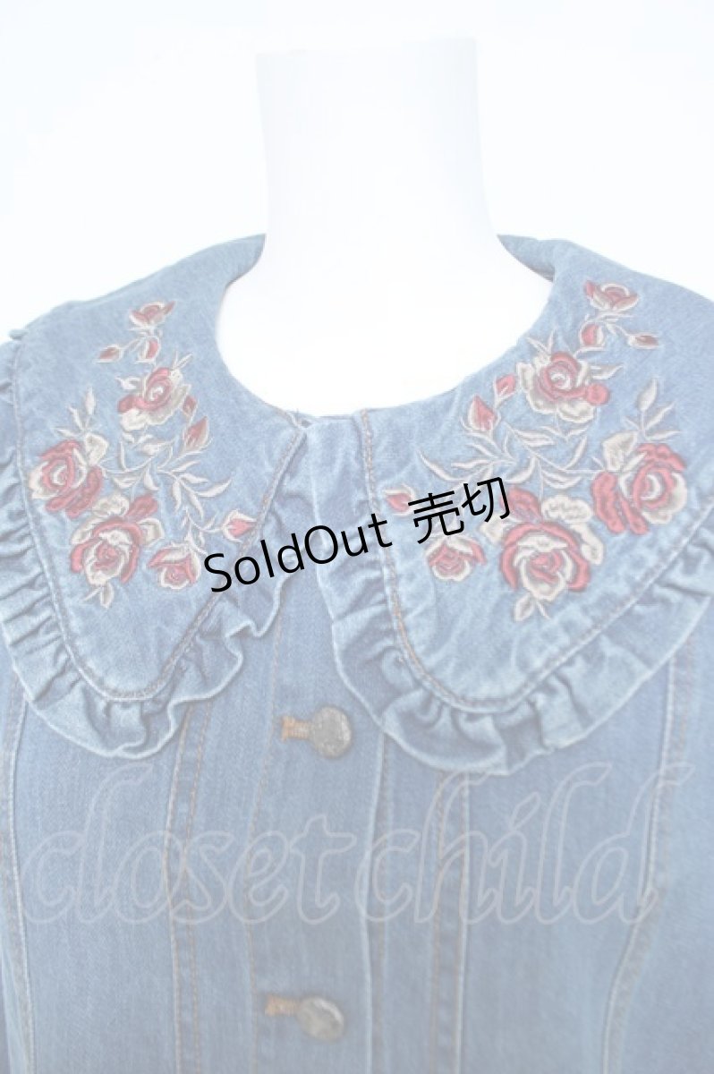画像3: axes femme NOSTALGIE / 花刺繍デニムジャケット F インディゴ Y-26-06-08-086-AX-JA-SZ-ZS (3)