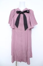 画像1: axes femme / シアーチェックケープ風ワンピース F ピンク Y-26-06-08-089-AX-OP-SZ-ZY (1)