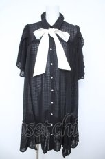 画像1: axes femme / シアーチェックチュニックワンピース F 黒 Y-26-06-08-091-AX-OP-SZ-ZY (1)