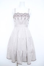 画像1: axes femme POETIQUE / スカラップ刺繍キャミワンピース M ベージュ Y-26-06-08-094-AX-OP-SZ-ZY (1)
