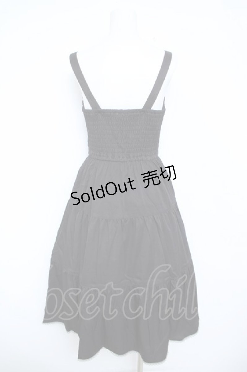 画像2: axes femme POETIQUE / スカラップ刺繍キャミワンピース M 黒 Y-26-06-08-095-AX-OP-SZ-ZY (2)