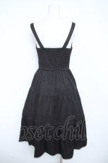 画像2: axes femme POETIQUE / スカラップ刺繍キャミワンピース M 黒 Y-26-06-08-095-AX-OP-SZ-ZY (2)
