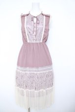 画像1: axes femme / バックレースノースリワンピース M ピンク Y-26-06-08-101-AX-OP-SZ-ZY (1)