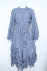 画像1: axes femme Nostalgic / 総レースパッチワークワンピース F サックス Y-26-06-08-118-LO-OP-SZ-ZY (1)