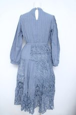 画像2: axes femme Nostalgic / 総レースパッチワークワンピース F サックス Y-26-06-08-118-LO-OP-SZ-ZY (2)