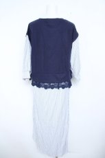画像2: axes femme / ドッキングシャツワンピース F 紺 Y-26-06-08-121-AX-OP-SZ-ZY (2)