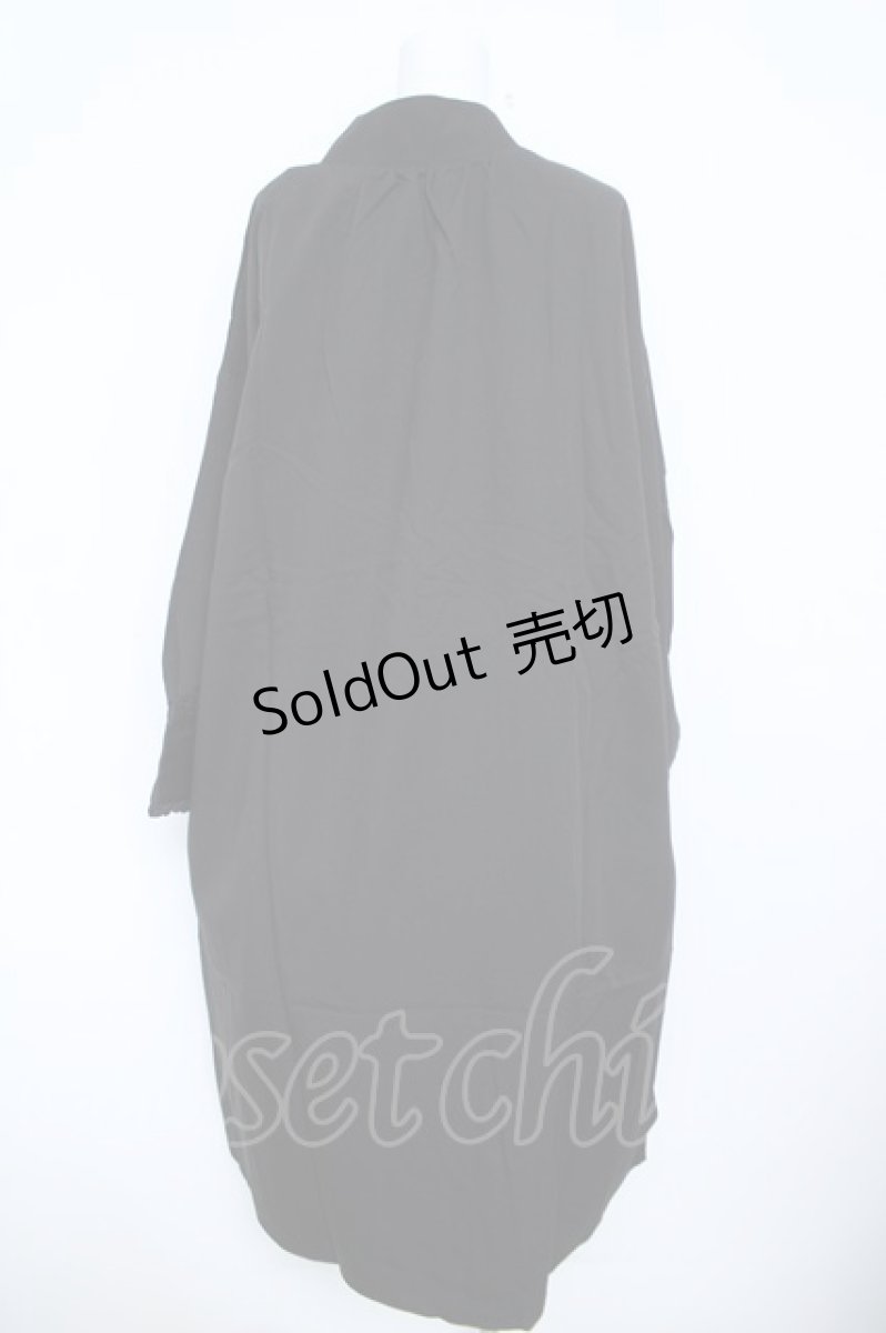 画像2: axes femme / 襟刺繍ロングシャツワンピース M 黒 Y-26-06-08-129-AX-OP-SZ-ZT034 (2)