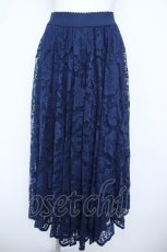 画像1: axes femme / レースサーキュラースカート M 紺 Y-26-06-08-137-AX-SK-SZ-ZY (1)
