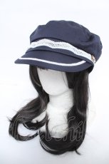 画像1: axes femme / 波型レースマリンキャスケット  紺 Y-26-06-08-015-AX-AC-SZ-ZY (1)