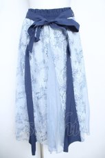 画像1: axes femme / 紫陽花プリントレーススカート F サックス Y-26-06-08-151-AX-SK-SZ-ZY (1)